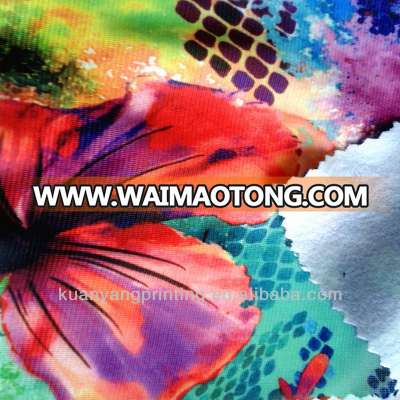 poly Clinquant velvet floral printed knitted fabric textile